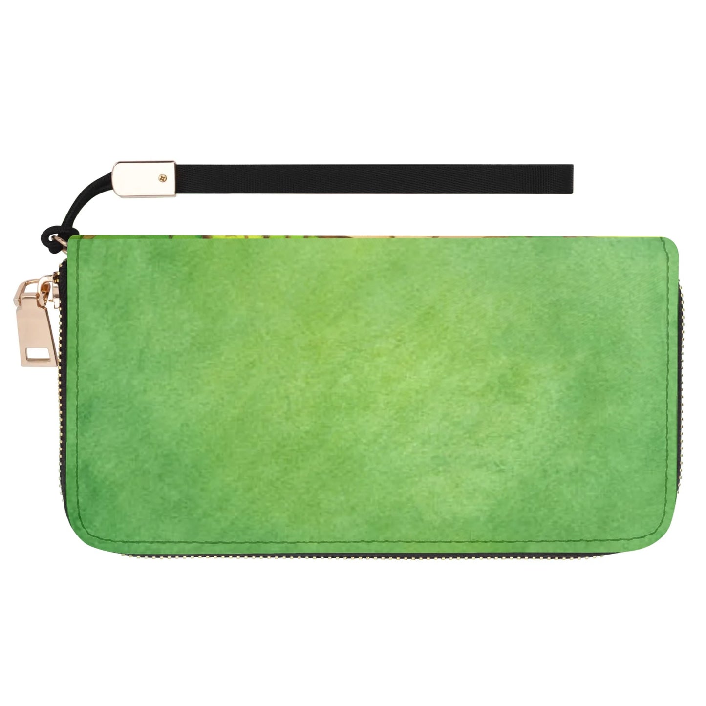 Pomegranate Peace Leather Zipper Wristlet Wallet