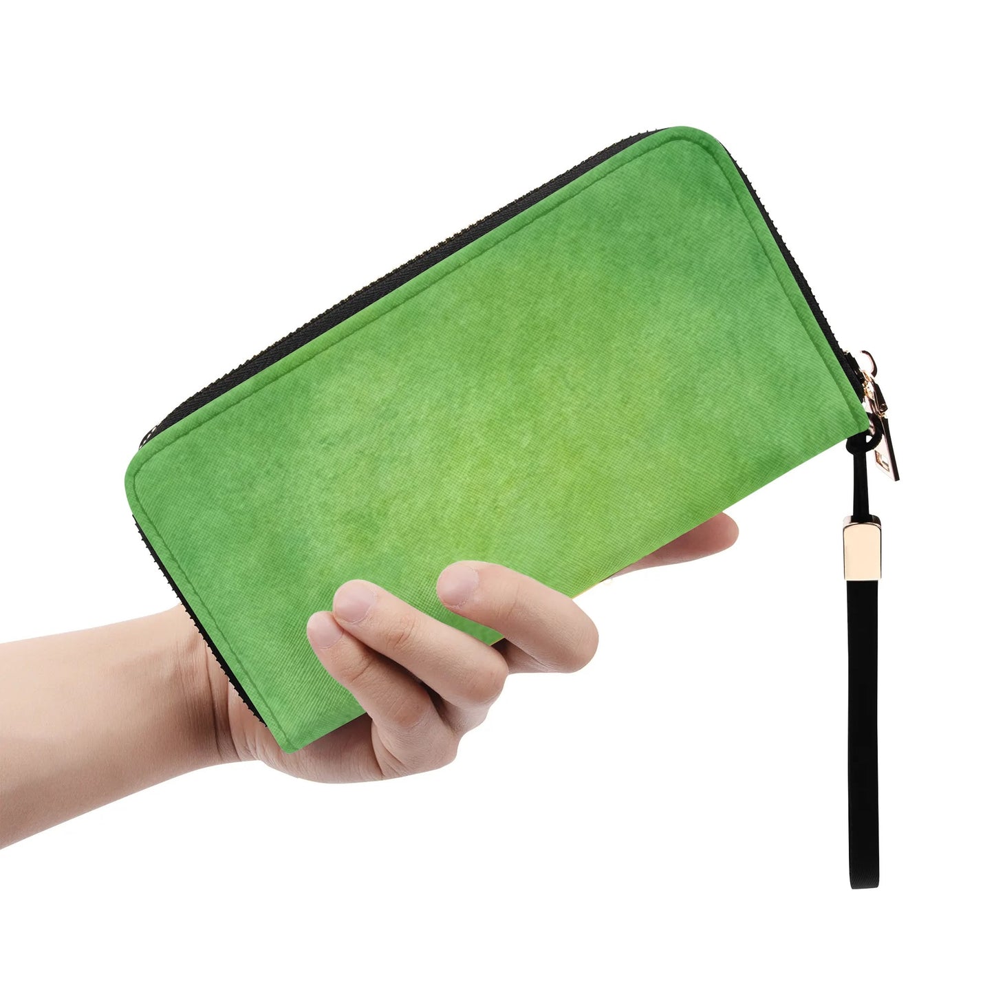 Pomegranate Peace Leather Zipper Wristlet Wallet