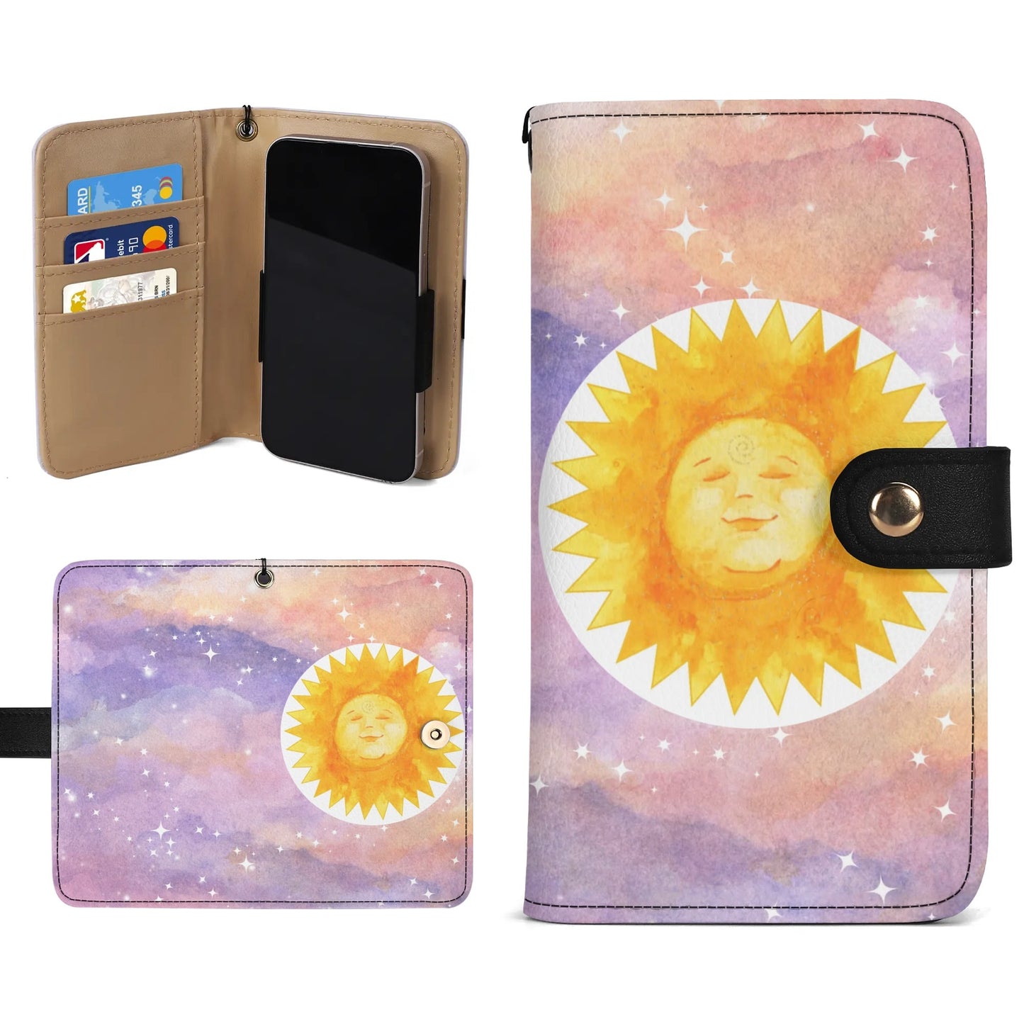 Brown Phone Flip Case PU Leather Cover for Most Mobile Phone Models