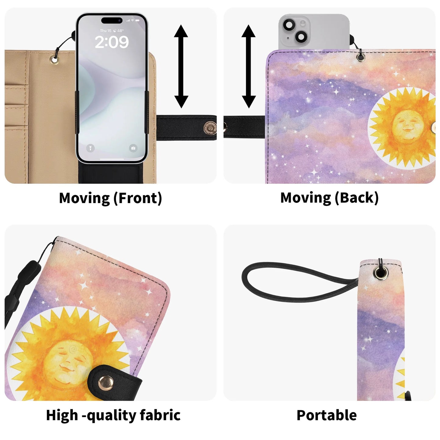 Brown Phone Flip Case PU Leather Cover for Most Mobile Phone Models